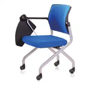 Customized Simple Foldable With Table Board Colored Cross Leg Csr Seat Office Chairs