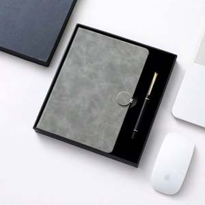 Carnet de notes magnétique personnalisable en cuir PU avec stylo, coffret cadeau promotionnel de luxe rechargeable 2025 pour entreprise - Product Image 1
