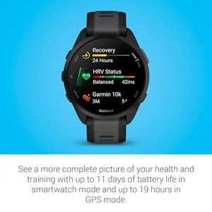 Garmin Forerunner 165, montre connectée de course à pied, écran AMOLED couleur, métriques d'entraînement et informations sur la récupération, noir - Product Image 5