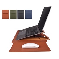 2026 Tas Laptop Kulit PU 3 in 1 Baru Dengan Penyangga Magnetik Tahan Air Untuk Notebook Komputer 13 14 15 16 Inch Dengan Alas Mouse