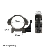 Anneaux de montage pour lunette Ohhunt Low Profile 30 mm en acier avec levier de dégagement rapide