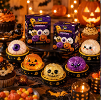 Jouet anti-stress fantaisie en forme de boulette effrayante d'Halloween, à rebond lent, en boîte cadeau, pour fêtes, marque JD