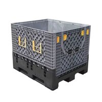 Caisse logistique en plastique avec roues |   Empilable, pliable, pour utilisation en entrepôt