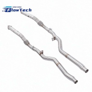 Ensemble de tuyaux d'échappement FlowTech de haute qualité en acier inoxydable T304 pour Audi A6 C6 3.0T avec bouclier thermique, échappement performant - Product Image 4