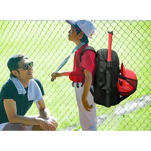 Youth Team Sports Training Equipment Baseball Softball Bag Sports Baseball Bat Carrier Bag Backpack With Shoe Compartment