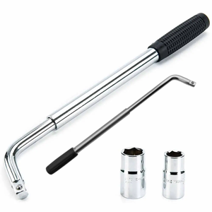 Clé de <span class=keywords><strong>roue</strong></span> télescopique LARIX avec clé à écrou extensible à double douille pour le retrait des pneus de voiture - Product Image 5