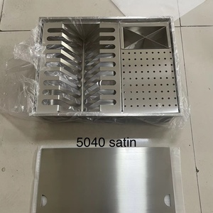 Nouveau design 2026, évier carré en acier inoxydable 304 satiné brossé, fait main, avec égouttoir à vaisselle intégré - Product Image 1