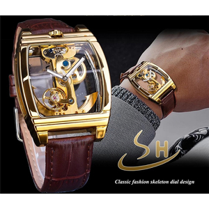 SHENHUA 9870L Transparent Skeleton Mechanical Dress <strong>Watch</strong> Men Top Brand SHENHUA Gold Wrist <strong>Watch</strong> <strong>Automatic</strong> <strong>Self</strong> <strong>Winding</strong> - Product Image 2