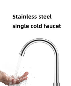 Grifo Mezclador de Cocina de Agua Fría Única de Acero Inoxidable Pulido con Cartucho Ahorrador de Agua para Fregadero - Precio Mayorista - Product Image 3