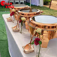 Restaurant-Ausstattung: Gold- und Roségold-Silber-Chafing-Dishes aus Hochwertigem Edelstahl für Hotel-Buffet-Service