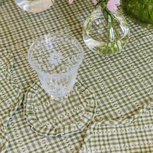 Sous-verres ronds à carreaux gingham les plus vendus, sous-verres réversibles en tissu à carreaux rustiques, sous-verres lavables en tissu gingham pour boissons - Product Image 2