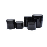 Fabrik Großhandel 50g 60g 80g 100g 120g 150g 200g 250g 500g schwarze Kunststoff-Kosmetik gläser mit Schraub deckel