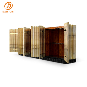 Aparador de Comedor Symphony de Acero Inoxidable y Mármol, Estilo Italiano, Gabinetes Laterales Dorados, Aparador Moderno de Lujo - Product Image 4