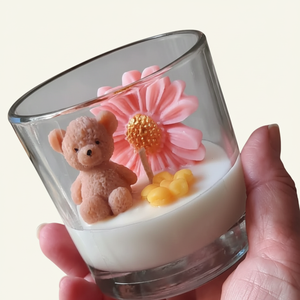 Nến thơm sáp đậu nành hình gấu bông nhỏ, thủy tinh borosilicate, MSDS/CE, quà tặng ngày Valentine - Product Image 3