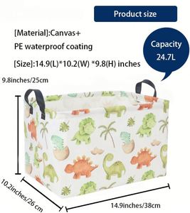 Cesta de Almacenamiento Rectangular para Niños con Diseño de Dinosaurio, Contenedor de Juguetes - Product Image 5