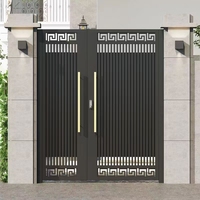 Portails d'entrée de jardin à double battant en aluminium, design professionnel, dernière conception, modélisation 3D, finition thermolaquée
