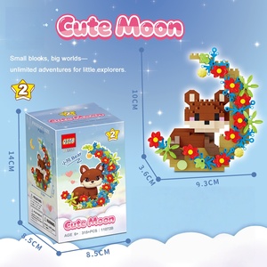 Figura de Ladrillo de Flores y <span class=keywords><strong>Luna</strong></span> EPT, Modelo de Animal de Dibujos Animados con Micro-Diamantes, Juego de Bloques de Construcción - Product Image 4