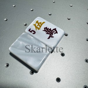 Set di 160 Tessere Mahjong Americane in Acrilico Trasparente di Alta Qualità con Texture Madreperla Nera, Effetto Marmo - Product Image 2