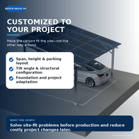 Structure de carport photovoltaïque commercial modulaire personnalisée en acier S350GD ZM275, conception multi-travées, inclinaison 5-10 degrés, galvanisée à chaud