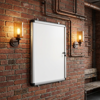 Vitrine métallique verrouillable pour école, bureau, usine, avec 2 clés, prix de gros, tableau blanc effaçable à sec mural SC05