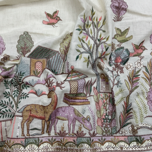 Tissu en coton pur viscose avec broderie Multitude pour Koti Kurta Kurti Vêtements brodés fantaisie Appliquer au titre du produit - Product Image 1