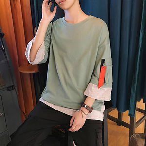 Uomo estate uomo abbigliamento Hip Hop mezza manica cerniera Design moda tendenza magliette oversize - Product Image 2