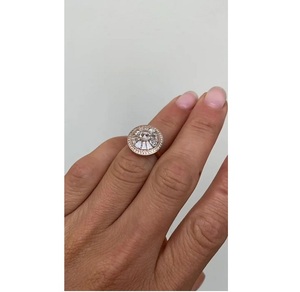 Anillo de Compromiso APRICOT JEWELS con Diamante Cultivado en Laboratorio de 3CT, Corte Redondo, Chapado en Oro de 14K, Estilo Hiphop, Joyería Fina de Lujo para Mujer - Product Image 1