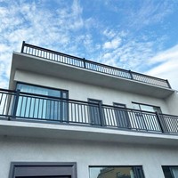 Modern buiten aluminium balkonhek, trapleuning, roestbestendig, aanpasbaar voor binnen/buiten