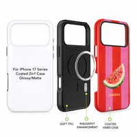 Coque de téléphone magnétique 2-en-1 3D par sublimation pour iPhone 18 Pro Max 17 Air 16 15, coque de protection mobile imprimée par transfert thermique DIY