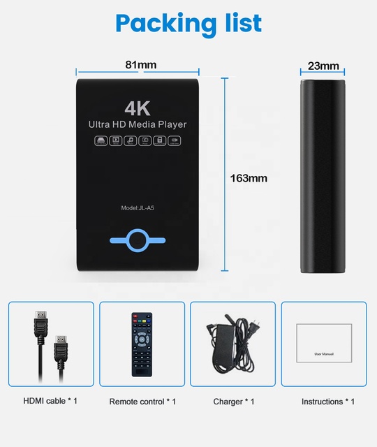 2025 Latest Model Hard Drive Player with 4K Resolution Quad-Core Processor Supports SDR HDR Conversion High-End HDD Players