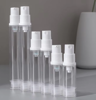 Flacons cosmétiques en plastique PP à pompe pulvérisatrice fine sans air, scellés sous vide, pour lotions et soins de la peau, 5 ml, 10 ml, 15 ml