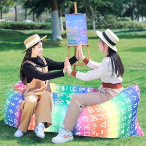 Air <b>Sofa</b> Folding Portable Air Bed Outdoor Camping Lazy <b>Sofa</b> Mattress 0.8kg Lightweight Quick <b>Inflatable</b> Travel Sleeping Pad - Product Image 1