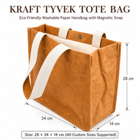 Sac fourre-tout Tyvek personnalisé, imperméable, léger, réutilisable, avec doublure en coton, plusieurs poches, fermeture à glissière, pour un usage quotidien