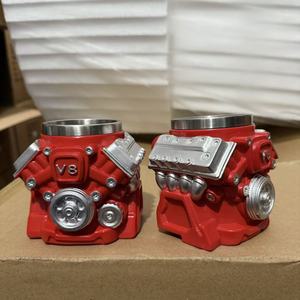 แก้วกาแฟสเตนเลส 3 มิติ ลายเครื่องยนต์ V8 V6 สำหรับนักเดินทางข้ามพรมแดน - Product Image 1