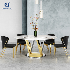 Trung Quốc <span class=keywords><strong>60</strong></span> inch sảnh khách sạn Cà Phê bàn ăn đặt Phật Sơn đồ nội thất sang trọng bằng đá cẩm thạch vòng tiếp nhận bảng cho nhà hàng - Product Image 1