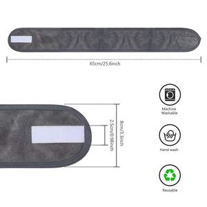 Zachte Spa Gezichtshaar Band Velcro Verstelbare Make-Up Badstof Stretch Head Wrap Beauty Douche Spa Hoofdband - Product Image 4