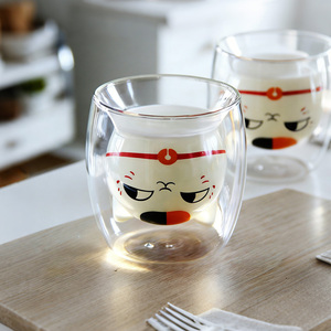 Schattig katten cartoon patroon hoge borosilicaat glazen melkmok, milieuvriendelijk, elegant, dagelijks drinkcadeau - Product Image 4