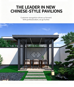 <span class=keywords><strong>Pergola</strong></span> bioclimatique en aluminium imperméable de haute qualité, style pavillon chinois avec <span class=keywords><strong>plaque</strong></span> décorative pour jardin de montagne - Product Image 3