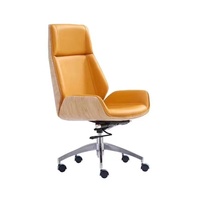 Chaise de bureau ergonomique pivotante Ode Joy, moderne, minimaliste, en bois peint, réglable en hauteur, avec appui-tête, pour les réunions et les études