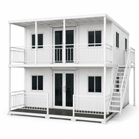 Casa Contenedor Prefabricada de Dos Pisos Personalizada, Apartamento Modular con Balcón para Hotel, Dormitorio y Edificio de Oficinas