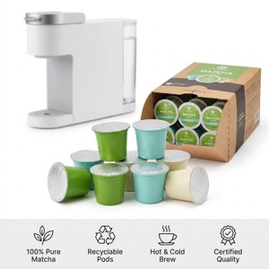 กาแฟมัทฉะสำเร็จรูปแบบแคปซูล ใช้ได้กับระบบ K-cup รสชาติหลากหลาย บรรจุภัณฑ์แบบกำหนดเอง รองรับการขายส่งจากโรงงาน - Product Image 1