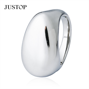 Bague de cocktail ovale JUSTOP pour femme, en alliage plaqué rhodium avec zircon cubique rouge, bijou glamour pour soirée, cadeau - Product Image 5