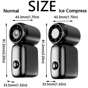 Mini ventilateur électronique portable avec compresse de glace, 6 vitesses, 2400 mAh, mini ventilateur de poche rechargeable par USB, ventilateur de climatisation en plastique pour le camping - Product Image 4