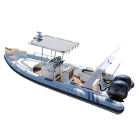 Bateau pneumatique rigide Haohai CE Luxury Rib 760 25 pieds en Hypalon, bateaux pneumatiques rigides chinois à vendre