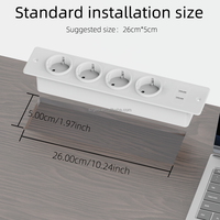 Multiprise encastrable pour meubles, 4 prises CA et 2 ports USB, prise de courant encastrée pour bureau à usage commercial