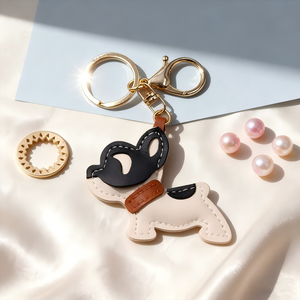 พวงกุญแจรูปสุนัขเฟรนช์บูลด็อกน่ารัก ดีไซน์สร้างสรรค์ ทำจากหนัง PU - Product Image 4