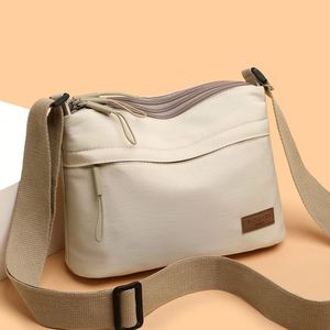 <b>Canvas</b> Crossbody <b>Bags</b> Vintage Unisex Durable <b>Large</b> Capacity Portable Zipper Closure Polyester Lining Adjustable Shoulder Letter - Product Image 2