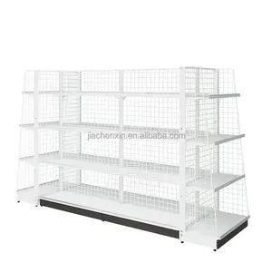 Manufacturer Price White Shelves Lawson convenience store mash net gondola shelving American/European supermarket grocery rack