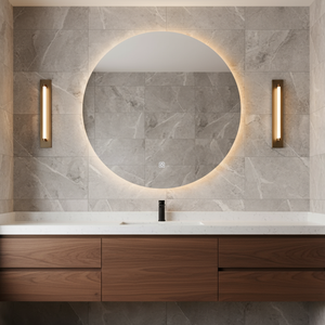 Bán buôn nhà sản xuất lớn vòng hình không khung LED thông minh gương cho phòng tắm chiếu sáng với cảm ứng chuyển đổi - Product Image 1