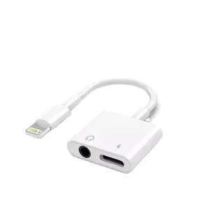 Adaptador de entrada de áudio 2 em 1, adaptador com entrada de 3.5mm para iphone e fone de ouvido de 3.5mm